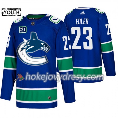 Dětské Hokejový Dres Vancouver Canucks Alexander Edler 23 50th Anniversary Adidas 2019-2020 Modrý Authentic